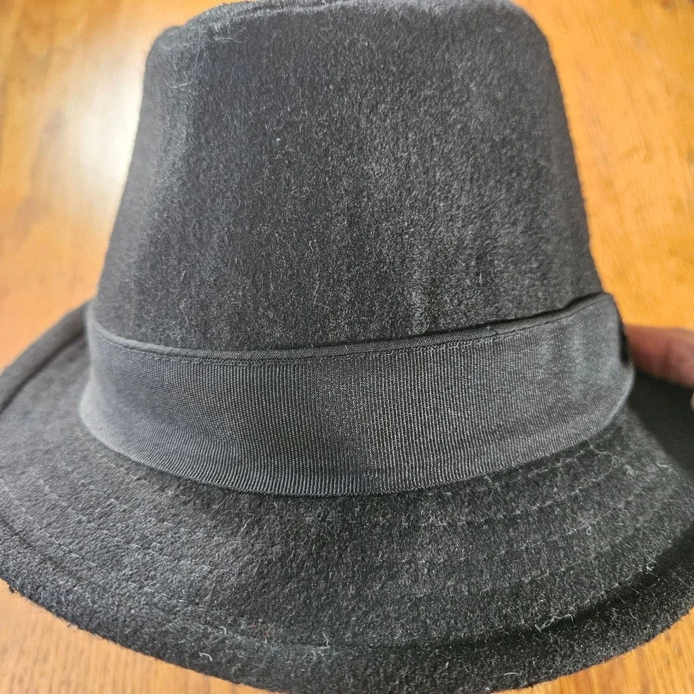 Stetson All‎ American Wool Fedora Hat Black Ribbon Accent Mens Small Medium